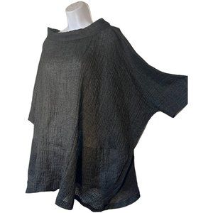 M Square by Neetu Malik  Textured Crinkle Linen Tunic Top One Size MSquare